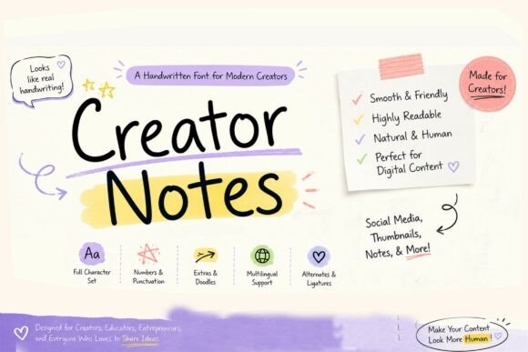 Creator Notes: The Handwritten Font for Modern Design