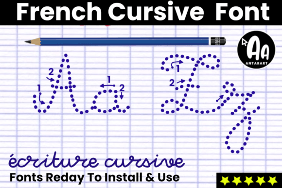 French Cursive Dotted Arrows: A Modern Design Asset
