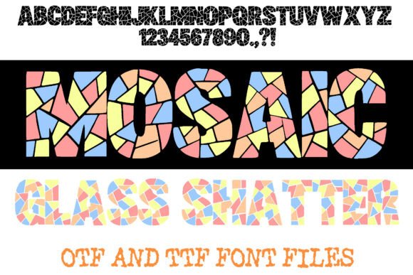 Mosaic Glass Shatter: A Bold Font for Creative Design