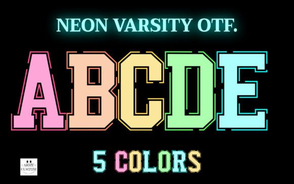 The Electric Edge of Neon Varsity Typography