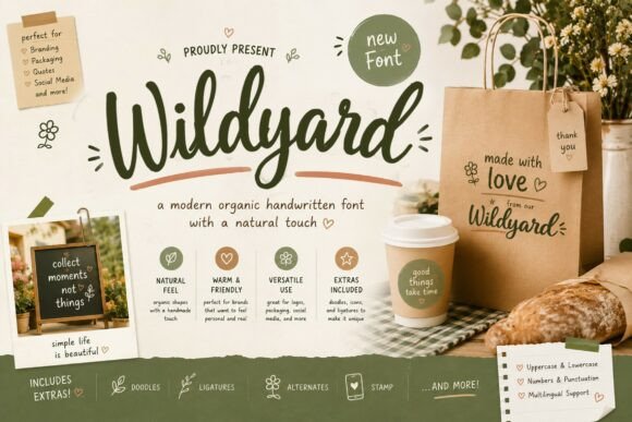 Wildyard: The Organic Handwritten Font for Authentic Branding
